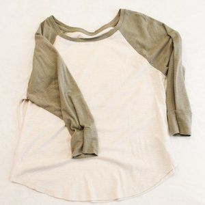 Mossimo baseball tee green and cream XL